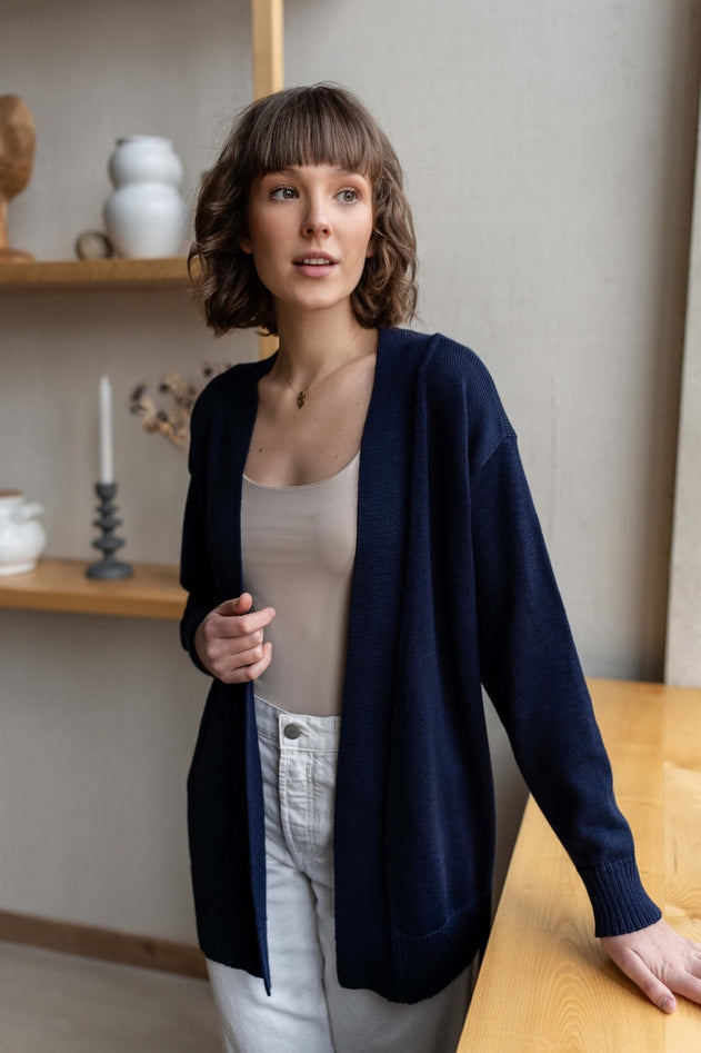 Merino Wool Cardigan With a Belt