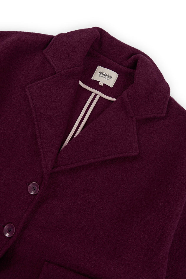 100% RWS Merino Wool Long Coat in Purple