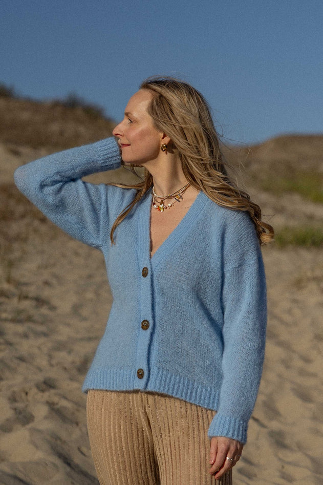 Melody Mohair Cardigan Sky Blue