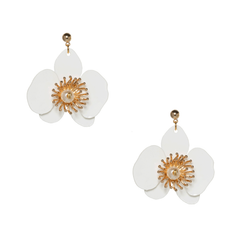 Small Butterfly Orchid Stud Earrings Red