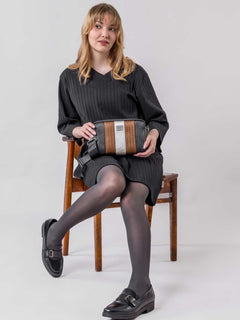 Kaste Raita Bag Black-russian Brown-light Grey