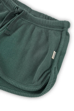 Kid's Huali Waffle Organic Cotton Shorts Blue