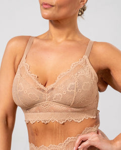 Lace Support Bra Warm Nude