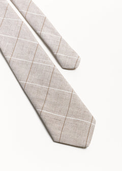 The 100% Linen Tie  Beige