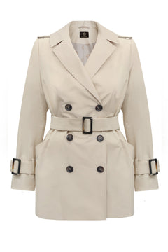 Short Trench Coat Light Beige