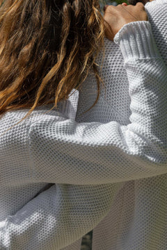 Honeycomb Unisex Jumper White