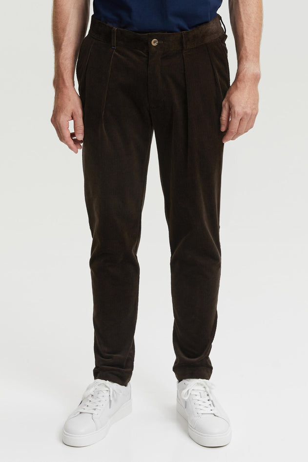 Simo Organic Cotton Corduroy Trousers Brown