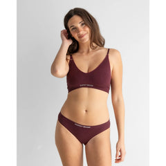 Clotsy Brand Thong Panties Burgundy