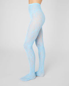 Rosa Lace Tights Sky Blue