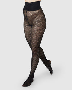 Ina Pointelle Tights Black