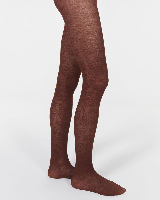 Rodebjer Callie Swirl Tights Dark Brown