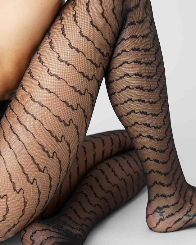 Mila Ruffle Tights Black