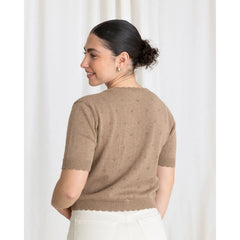 Short Sleeve Knit Sweater Mocha