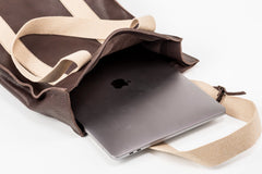 Leather Tote Manhattan Collection Coffee