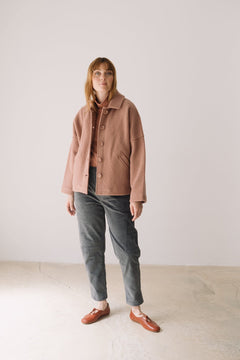 Merino Wool Short Coat in Pink
