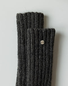 Handmade Rib Wool Socks Charcoal