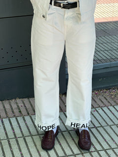 Hope Heals Pleated Trousers White