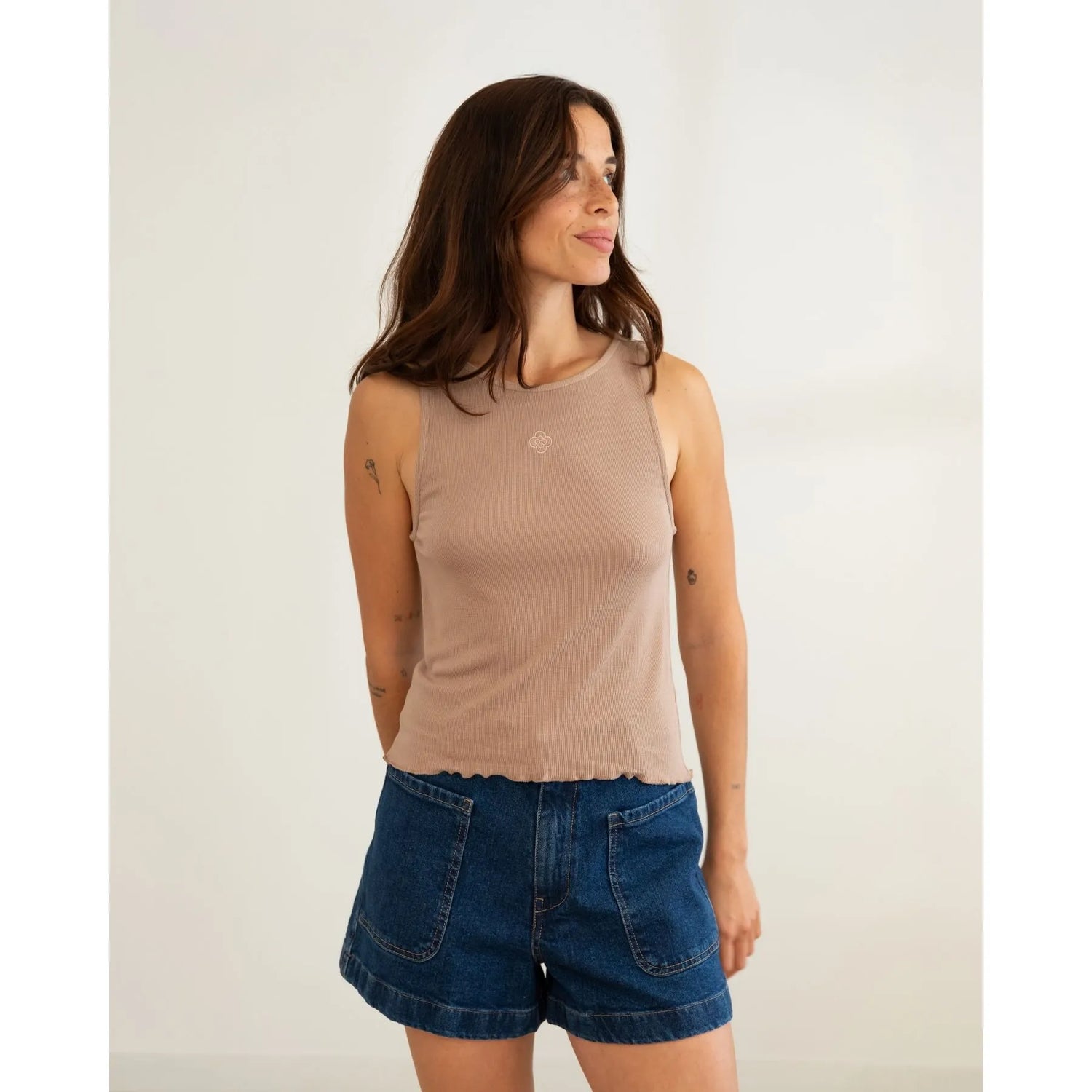 Ribbed Tank Top Mocha