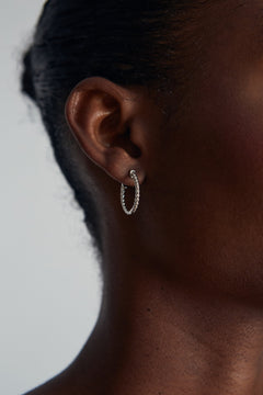 Twisted Creole Earrings Silver