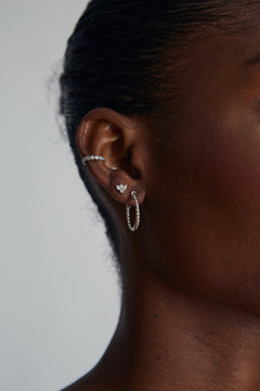 Twisted Creole Earrings Silver