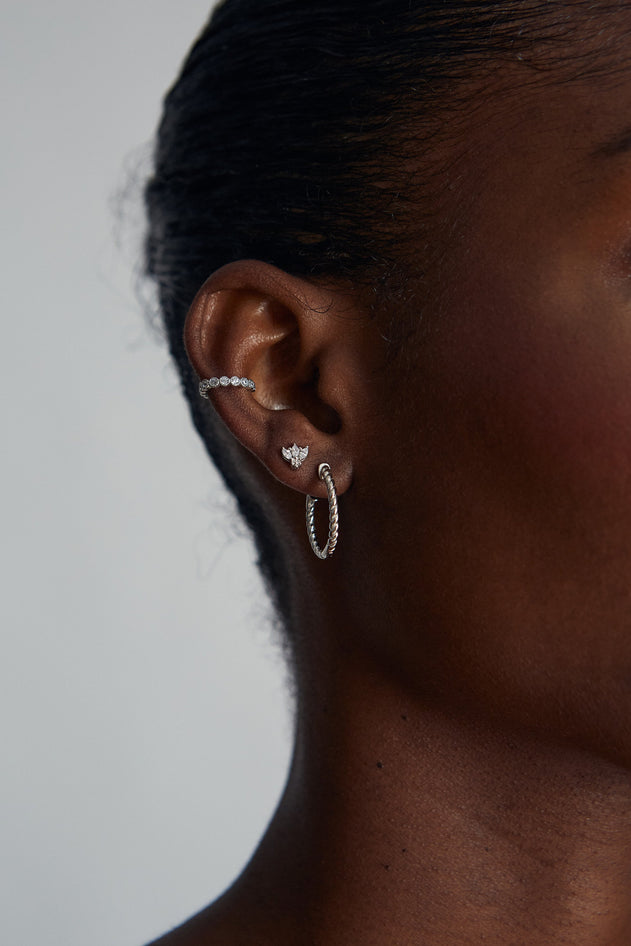 Twisted Creole Earrings Silver