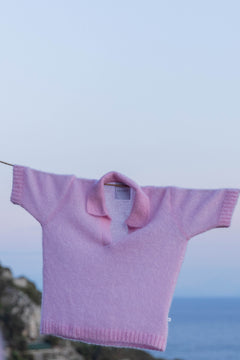 Melody Mohair Polo Top Pink