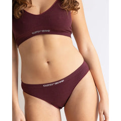 Clotsy Brand Thong Panties Burgundy