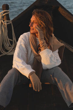 Via Merino Wool Scarf Beige