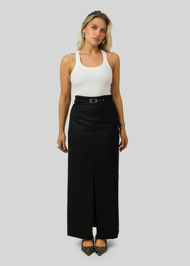 Jimmy Scoop-Neck Ribbed Tank Top - White