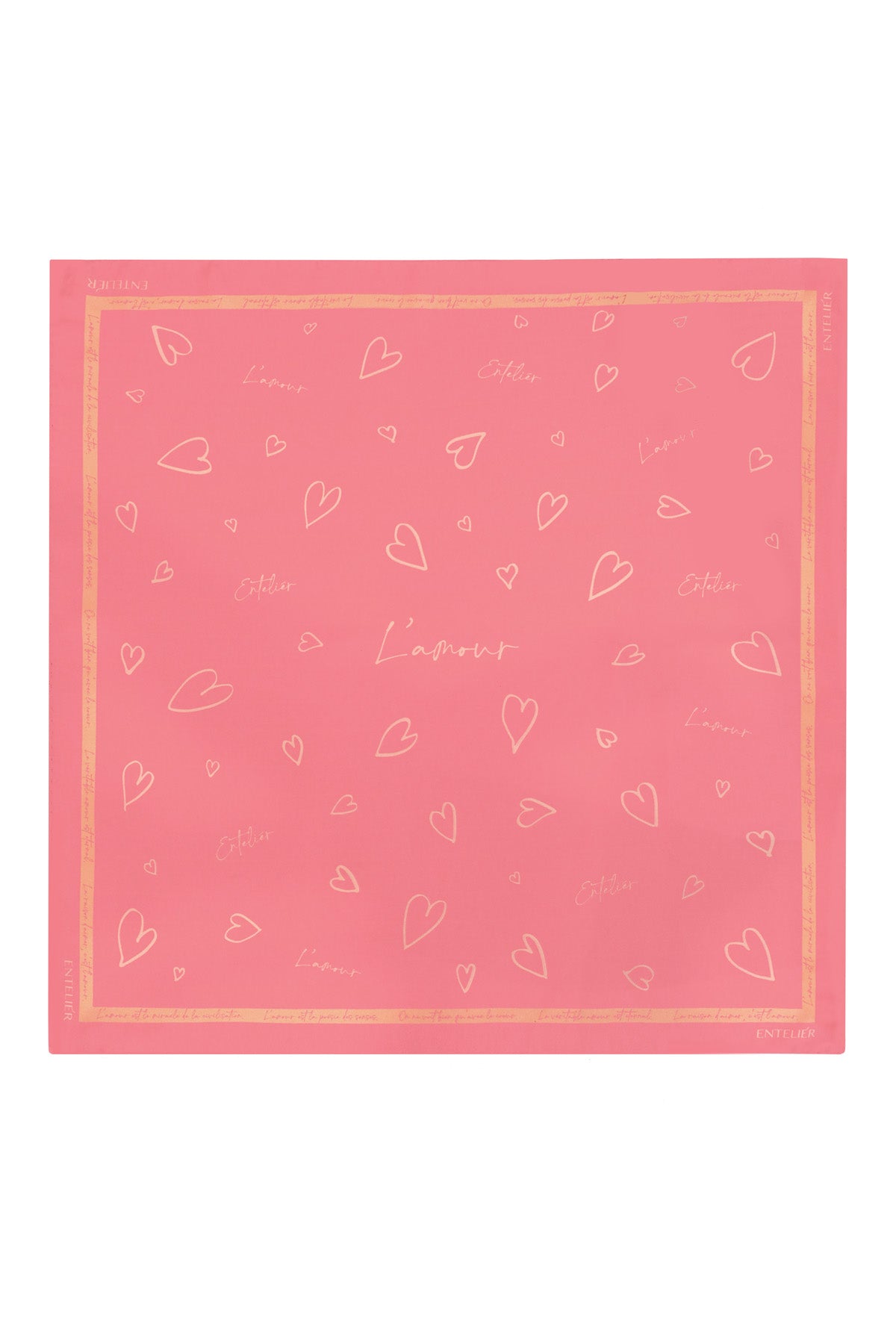 L'amour Silk Scarf Pink
