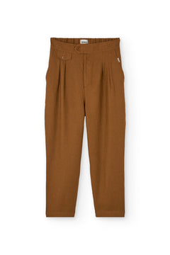 Bijoux Terracotta Linen Pleated Trousers