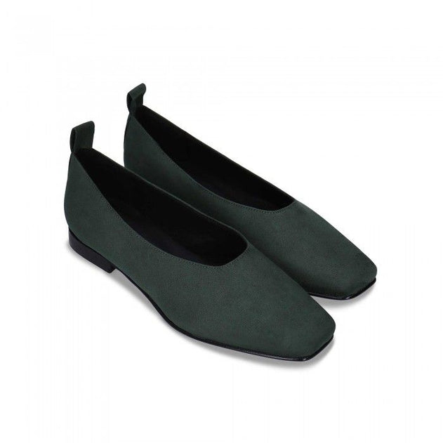 Melita Green Vegan Ballerina Flat Heel