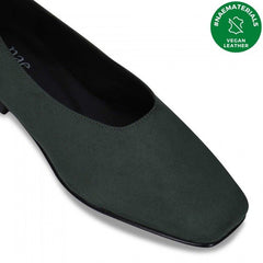 Melita Green Vegan Ballerina Flat Heel