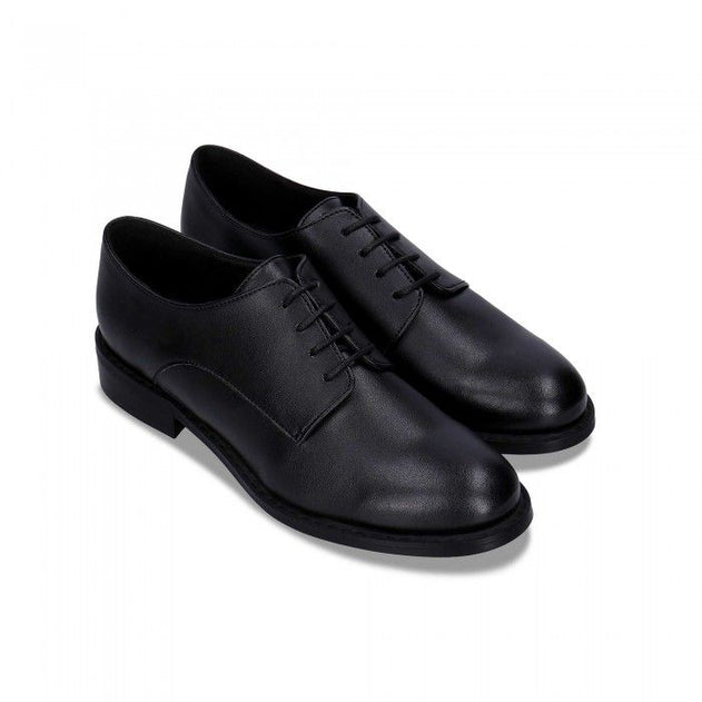 Obe Black Vegan Derby Shoes Flat
