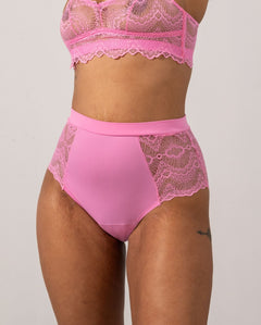 Lace Medium Flow Period Underpants Highwaist Briefs Candy Pink