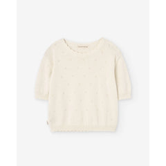 Short Sleeve Knit Sweater Cream