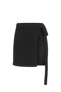 Mare Linen Wrap Skirt Black