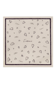 L'amour Silk Scarf Ecru