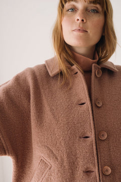 Merino Wool Short Coat in Pink
