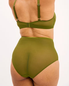 Mesh Highwaist Briefs Olive