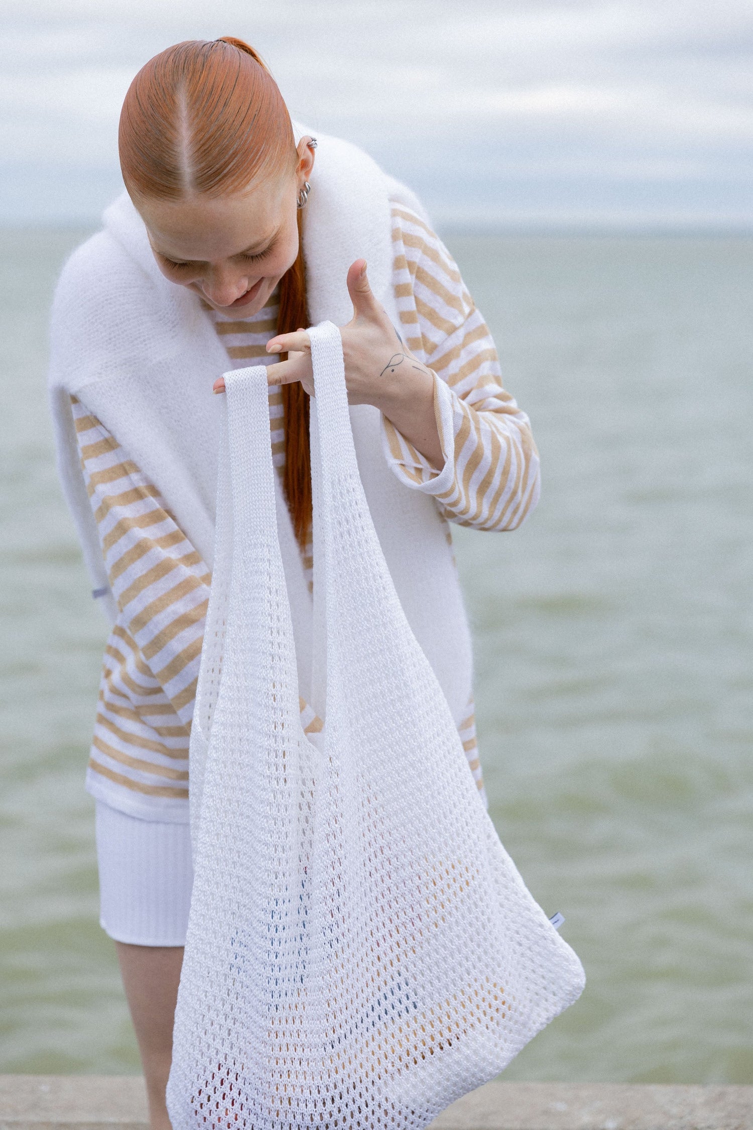 Mare Linen Summer Bag White