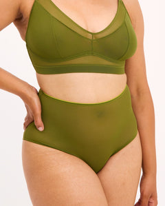 Mesh Highwaist Briefs Olive