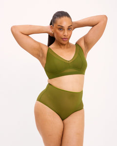 Mesh Highwaist Briefs Olive