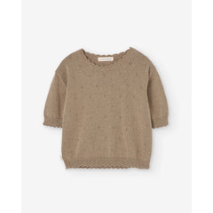 Short Sleeve Knit Sweater Mocha
