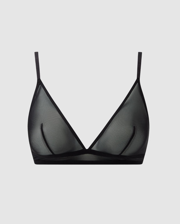 Mesh Triangle Bralette Black