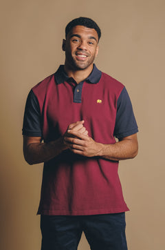 Color Block Polo Shirt Burgundy
