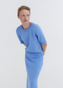 Knitted Cotton Short Sleeve Top