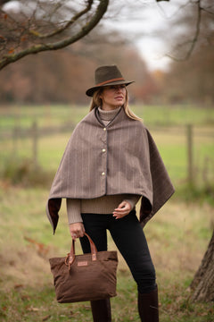 Waxed Cotton Tote Brown