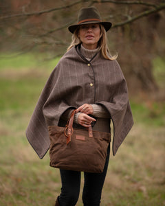 Waxed Cotton Tote Brown