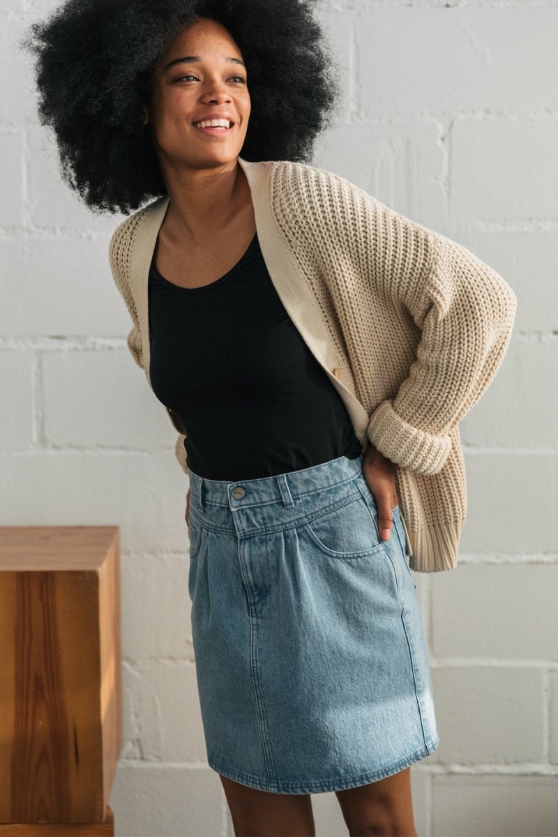 Kuratake Denim Skirt Light Blue - IVALO.COM